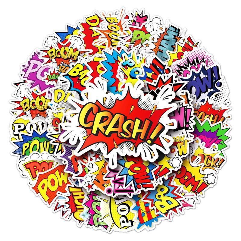 10/50PCS English Trendy Stickers Data Vinyl Stickers Water Bottle Laptop Mobile Phone Skateboard Kids Adult Stickers