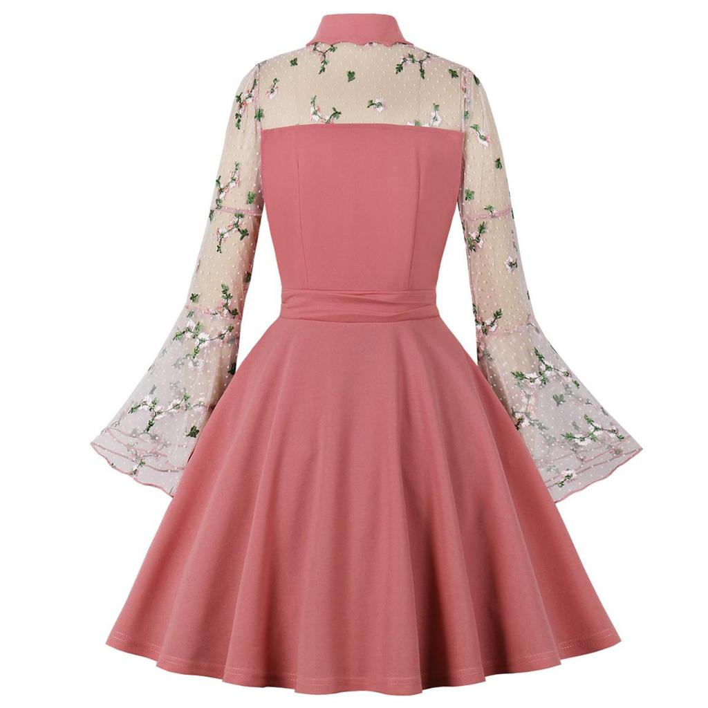 Женские ретро-готические свободные платья с вышитыми развевающимися рукавами и вырезом в форме сердца Платье на Хэллоуин Вечерняя коктейльная вечеринка Повседневная одежда Одежда для особых случаев S-4XL