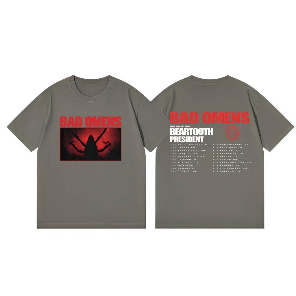 Bad Omens Tour 2026 Merch Tshirts Men Women Clothing Fashion Rock Tshirt Summer Casual Loose Short Sleeve Tshirts Streetwear
