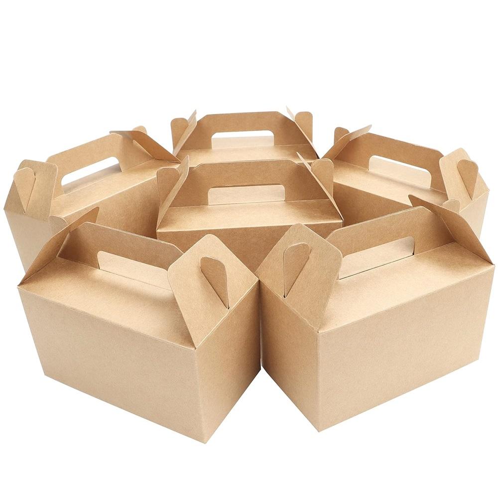 Подарочные коробки из крафт-картона с крышками и ручками (Пакет 20) - 15,74 X 8,89 x 8,89 см — удобные подарочные коробки для детских дней рождения, еды и свадеб!
