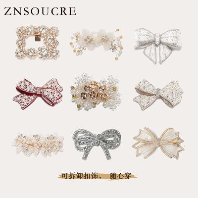 Съемная пряжка A1, на выбор предлагается множество пряжек, и свадебные туфли и туфли на высоком каблуке для невесты можно сочетать по желанию.