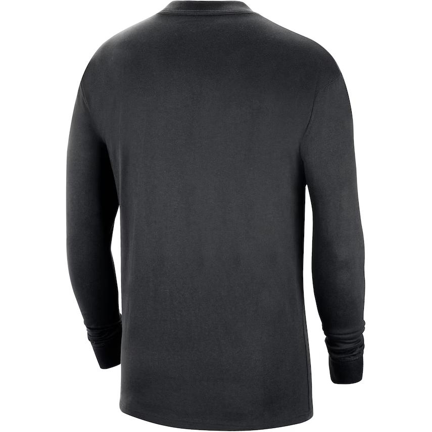 Nike Футболка X NBA Collaboration Los Angeles Clippers с принтом букв, дышащая, с круглым вырезом и длинным рукавом, мужская, черная FN1110-010