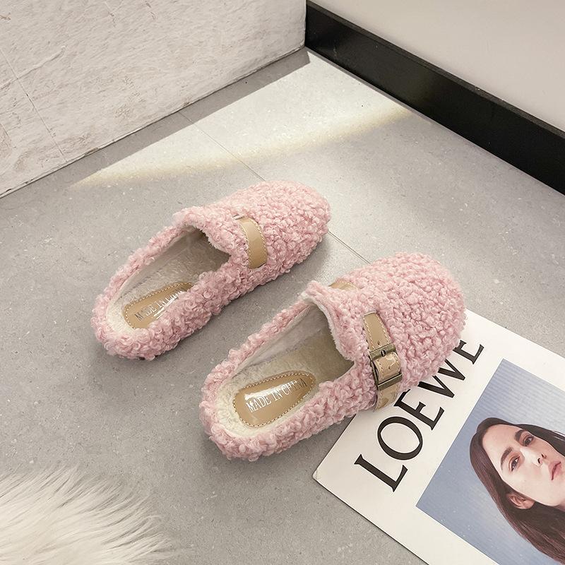 Тапочки женские 2024 года, новые модные повседневные туфли Mao Mao drag fairy wind one pedal gentle Doudou shoes tide