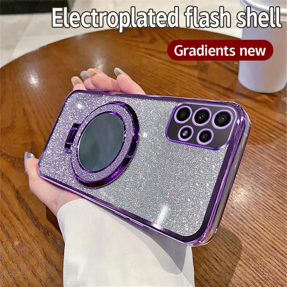 Градиентный блестящий зеркальный чехол-подставка для телефона с кольцом для Samsung A52 A32 A22 A12 A72 A71 A51 A31 A21S A50 A20 A30 Магнитная крышка-держатель