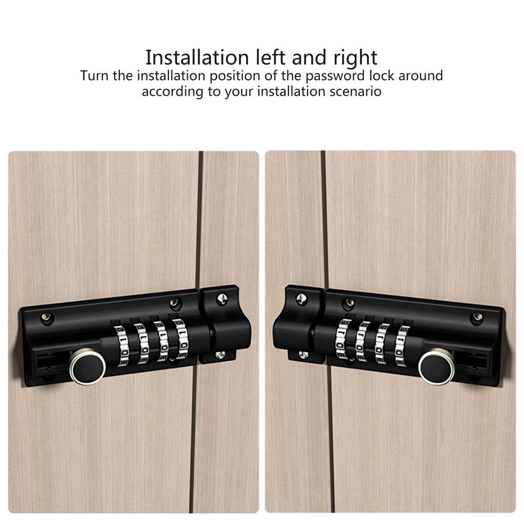 Замок со скользящим затвором, механический парольный замок, алюминиевый сплав, дверной замок со скользящим затвором, противоугонный защитный кодовый замок с цифрами