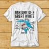 230 Gsm 100% Cotton Shark Anatomy Of A Great White T Shirts Vintage Shirt Cool Gift Funny Style Design Limited Top Tee 2425
