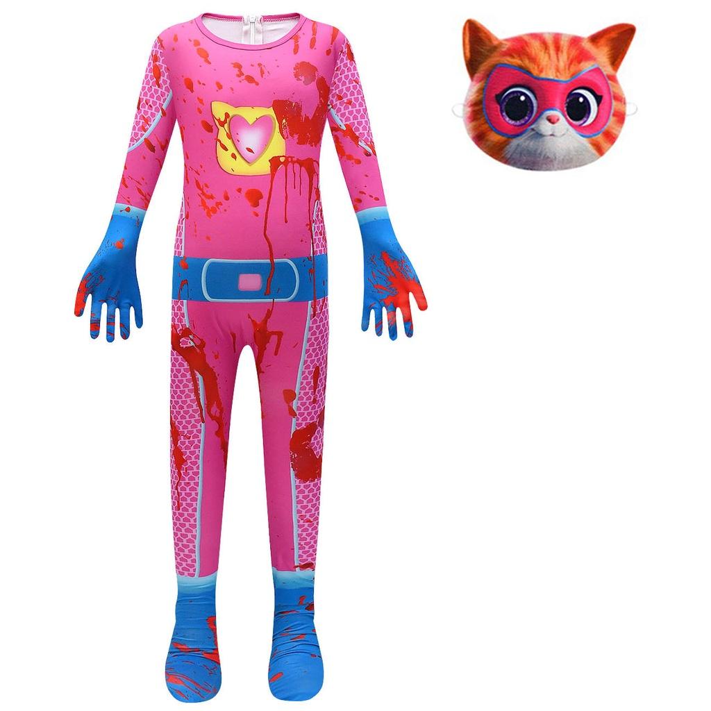 Cute And Comfortable Superkitties Children's Jumpsuit Cartoon Design Soft Milk Silk Fabric Multiple Colors 100cm-150cm/43.3-59.05in
