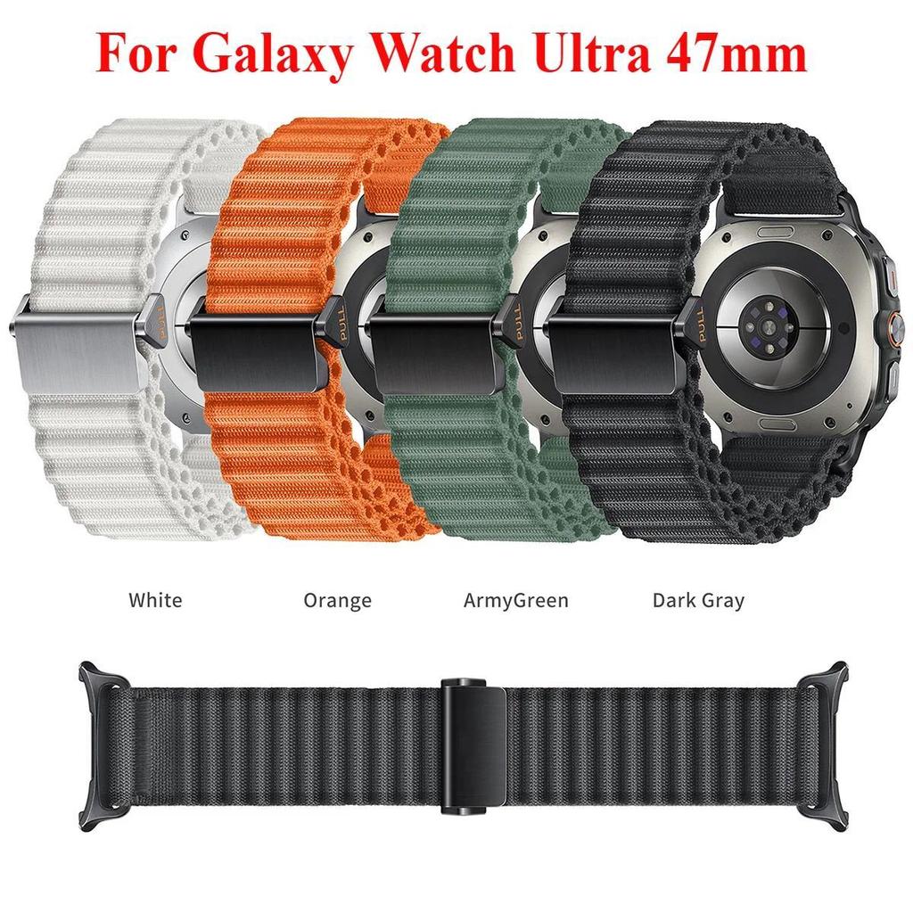 Совместимый с Samsung Galaxy Watch Ultra 47 мм Ремешок, Прочный Нейлоновый Плетеный Петлевой Спортивный Регулируемый Ремешок Замена Наручного Ремешка