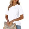 Женская однотонная футболка с круглым вырезом и коротким рукавом, свободная, плиссированная