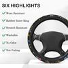 Wildflower Steering Wheel Cover For Women Men, Anti-Slip Breathable And Sweat Absorption Universal 14.5-15 Inch Cute Steering Wheel Protector,