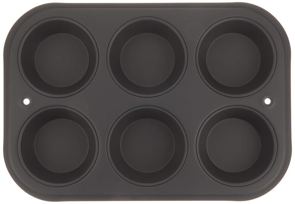 Tiger Crown Muffin Pan Set, Black, 190 x 273 x 30 mm, 6-pack, Steel, Silicone Resin Coating, Heat Resistant up to 250°C, Item No. 5068