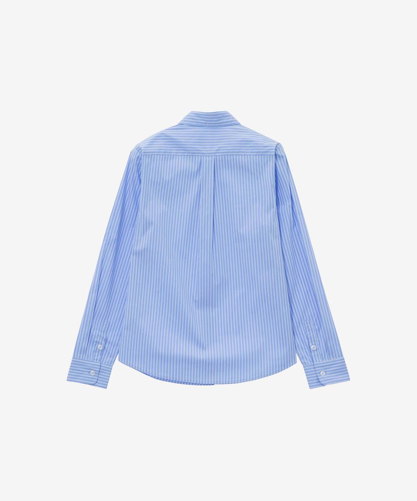 BASIC HOUSE Women'S Striped Regular Fit Long Sleeve Shirt Blue Lzws3201
