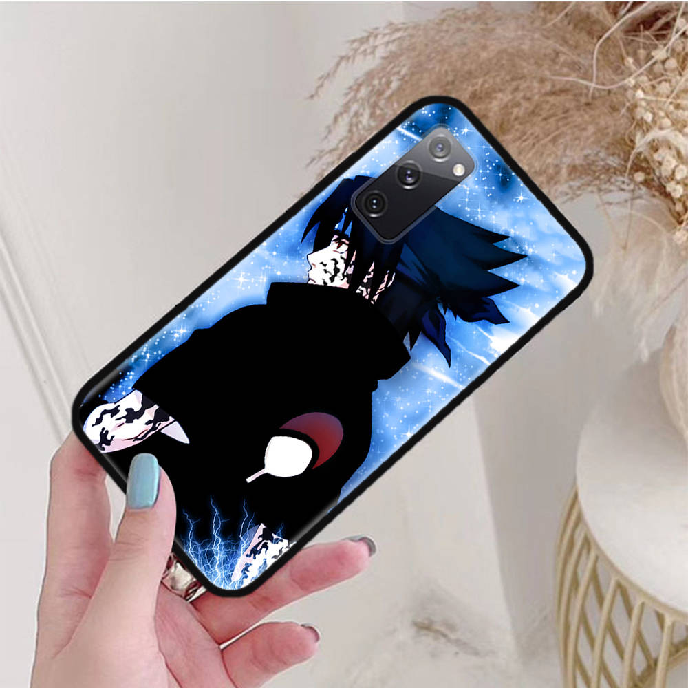 Черный чехол для iPhone 16 15 Plus 14 13 12 11 Pro 8 6 SE XR XS Max P30 Nova 5T Y5P Y6 Y7 Y8P Y9 Realme C30 C33 C31 W-80 Наруто Учиха Саске