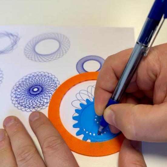 Спиральная художественная шестерня, геометрическая линейка, инструмент для рисования, шаблон спирального круга, набор для рисования, обучающий трафарет для рисования спиральной кривой, товары для рукоделия