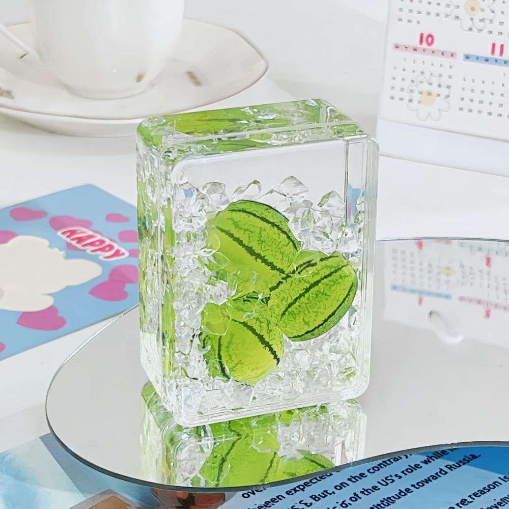 Rectangular Acrylic Ornament Transparent Oil Flowing Sand Ornament Fruit Sand Ornament Home Decor