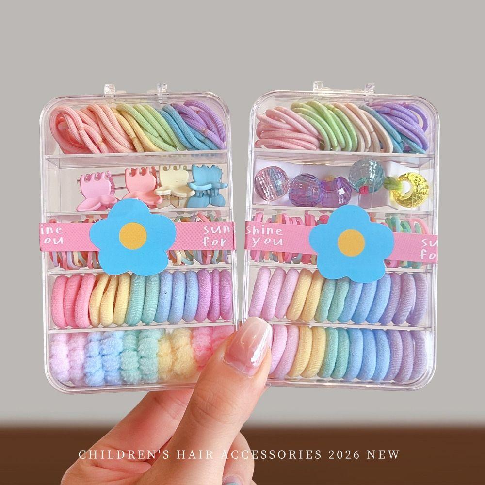 High Elasticity Mini Hair Bands Rainbow Colors No Hurt Hair Ties New Baby Hair Ties  For Kids
