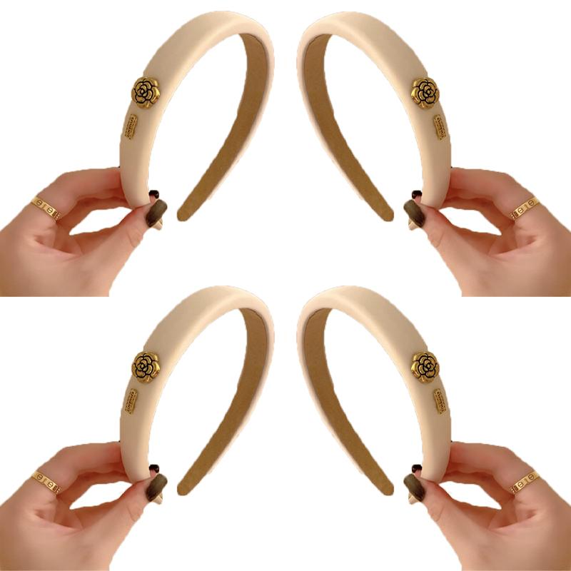 French retro sponge headband camellia decoration simple and elegant temperament hair band  hair accessories