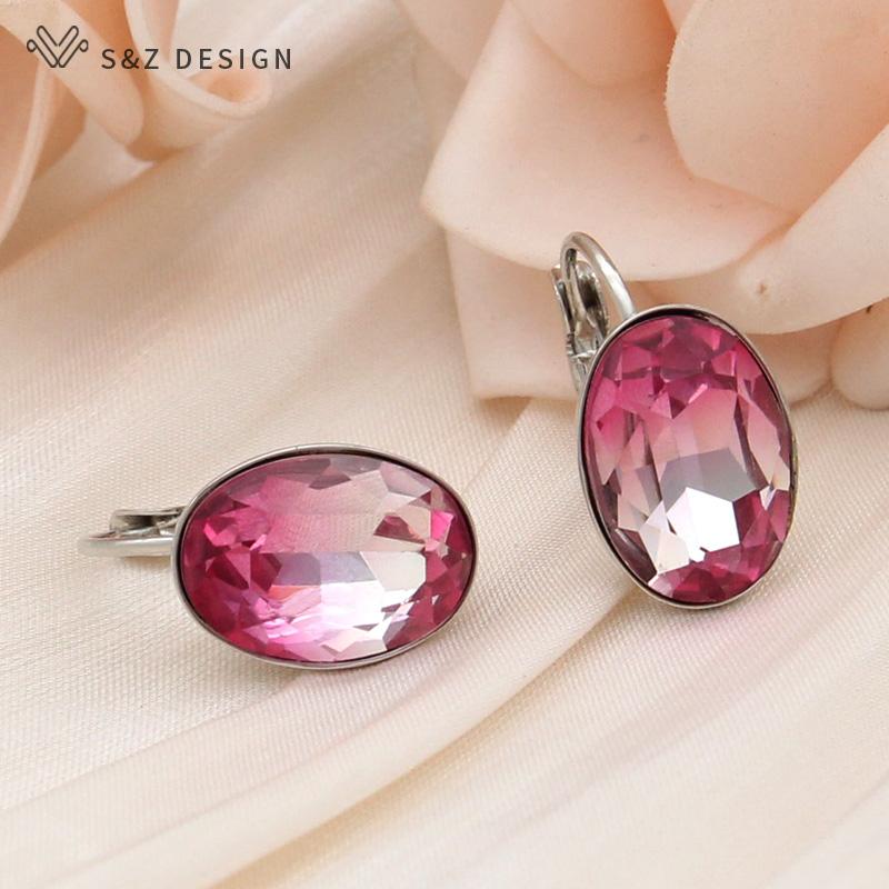 Модные овальные серьги в форме яйца с имитацией турмалина для женщин, свадебные серьги цвета розового золота, ювелирные изделия