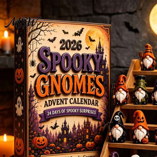 Rare Gnome Figure Set 2026 Halloween Advent Calendar, 24 Days Countdown Calendar with Cute Ghost Theme Party Supplies Mini Collectible Figures,