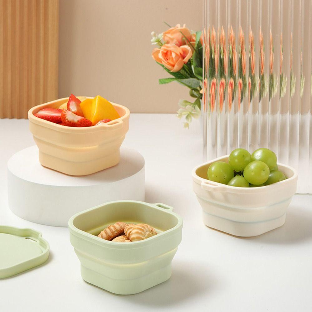 Портативный складной ланч-бокс 400 мл, контейнер для хранения продуктов, большая емкость, походные миски для путешествий