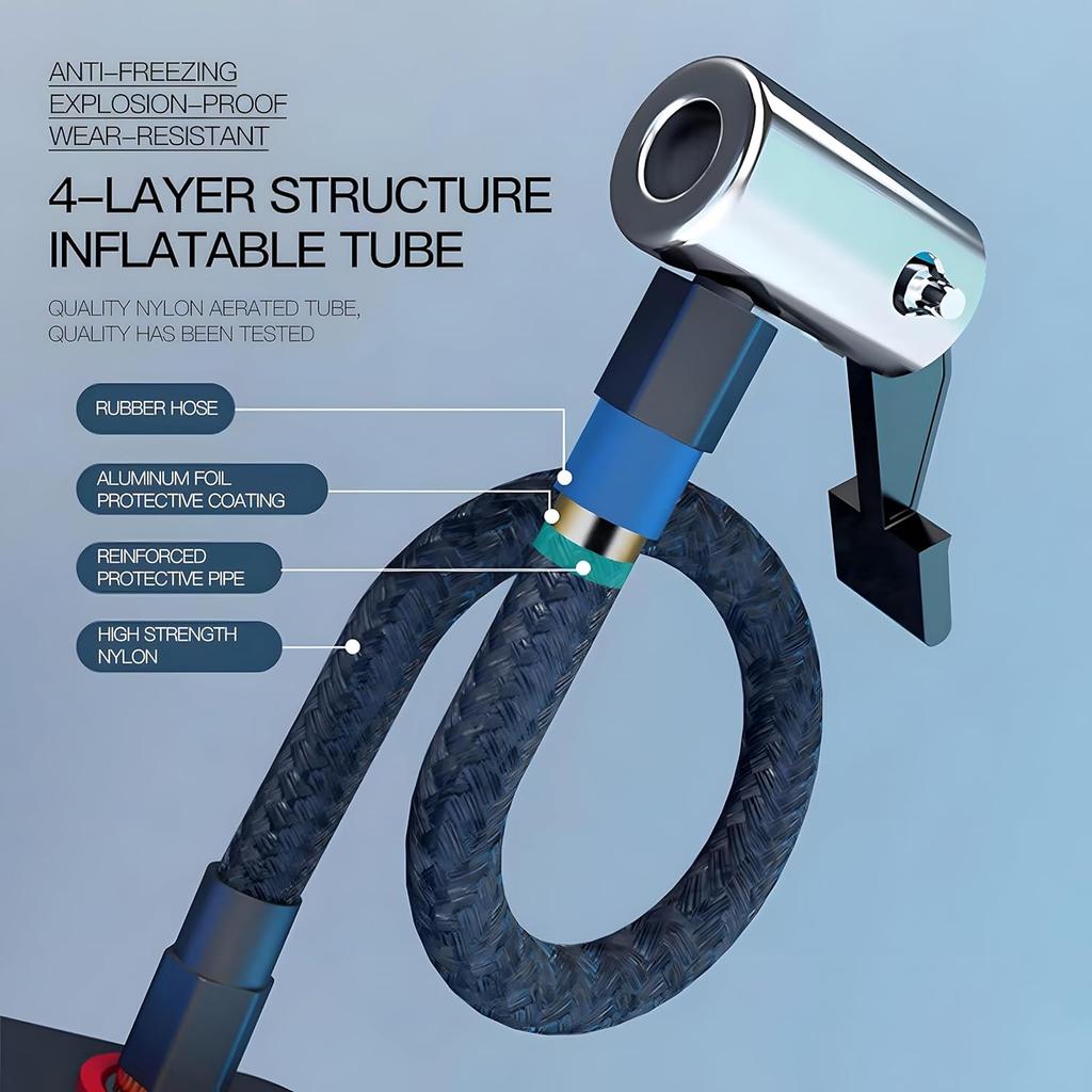 Воздушный компрессор для автомобиля, портативный насос для накачивания шин для велосипеда, грузовика, мотоцикла, беспроводной ЖК-экран 150 фунтов на квадратный дюйм, зарядное устройство для телефона Power Bank на 8000 мАч