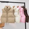 Women's Waistcoat Fall and Winter Collar Thickened Warm Short Section Sleeveless Cotton Undershirt Jacket