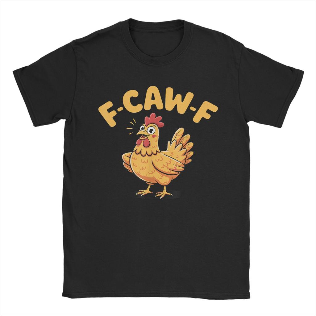 Men's T-Shirts F-Caw-F Funny Chicken FCAWF Meme Funny Cotton Tees Short Sleeve T Shirt Crewneck Clothes Birthday Gift