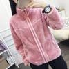 Ladies Double-sided Polar Fleece Jacket Fashion Winter Plus Velvet Thickening Warmth Short Stand-up Collar Outdoor Jacket Suitable for Women