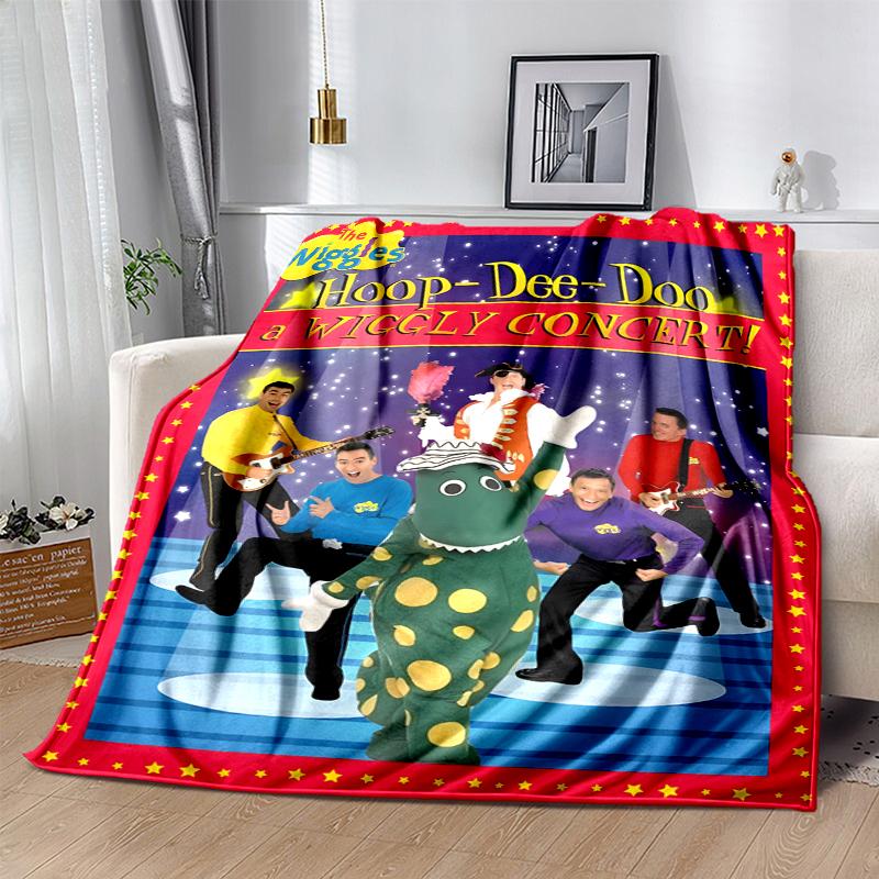 The Wiggles Flannel Blanket Soft Warm All-Season Throw, Design for Camping, Car Travel, Hiking Sofa, Bed, Office Perfect Gift for Parties