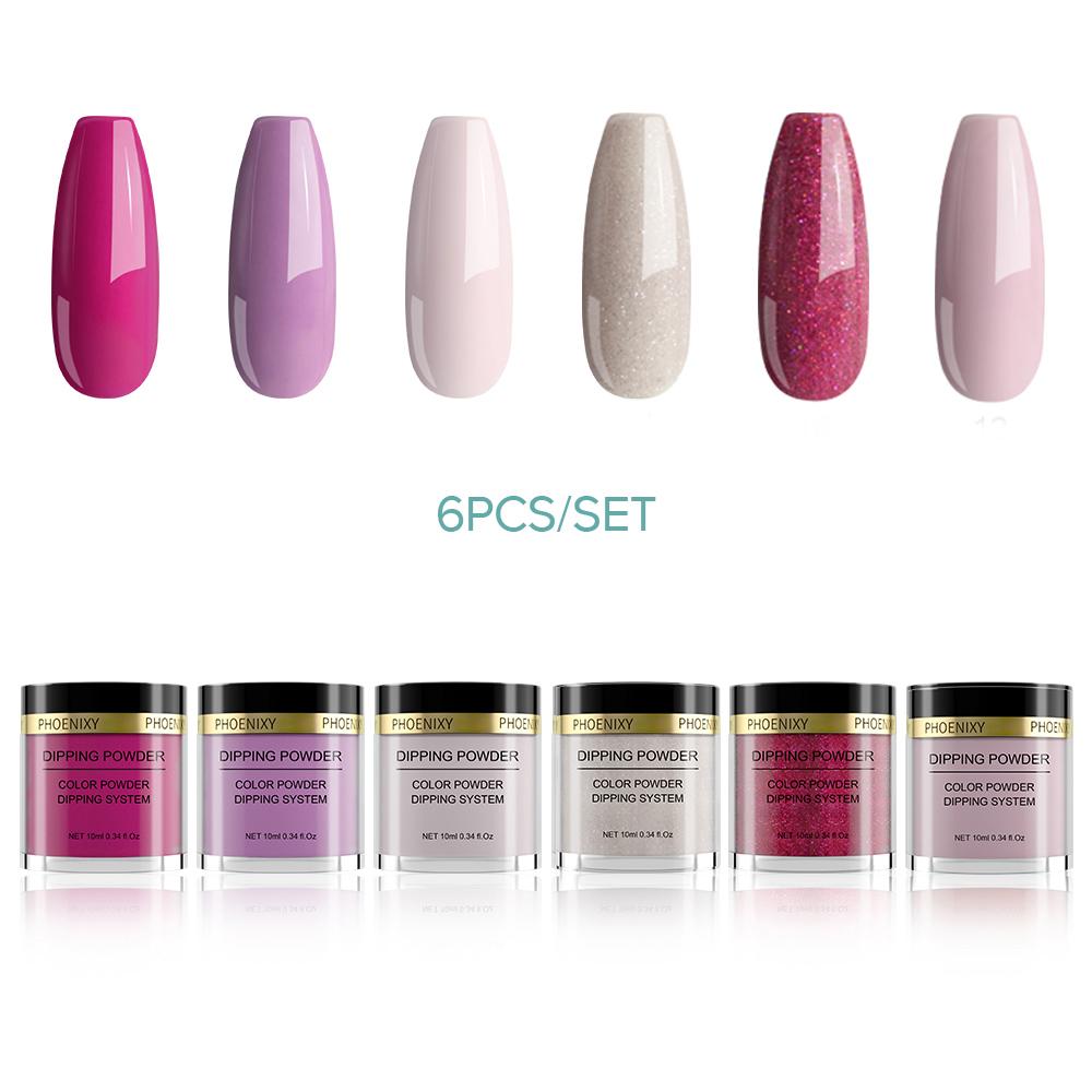 PHOENIXY, 10 г, набор пудры для ногтей, натуральная сухая голографическая система для погружения ногтей, сила