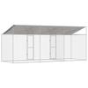 Dog Kennel with Roof Silver 600 x 200 x 256 cm Steel and PE
