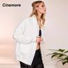 Cinemore 2024 Spring Autumn Women Jacket Short Zipper Pockets Warm Female Jacket Parkas Causal Women's Coat Female Outerwear Tops 92288