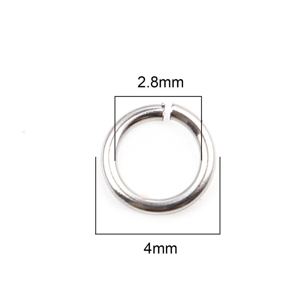 100pcs 0.5mm-1.8mm-4mm-16mm Stainless Steel Open Jump Rings Findings Round Silver Color DIY Making Keychain Necklace Jewelry
