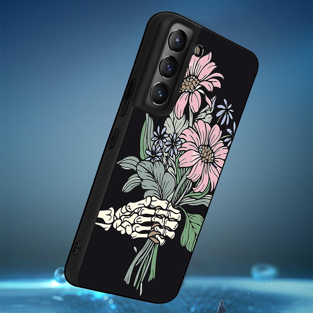 Чехол для телефона Rose для Galaxy S21ultra S23plus S21fe, мягкие чехлы со скелетом для рук для Samsung Galaxy S22 Plus Ultra S20 Fe, черный чехол