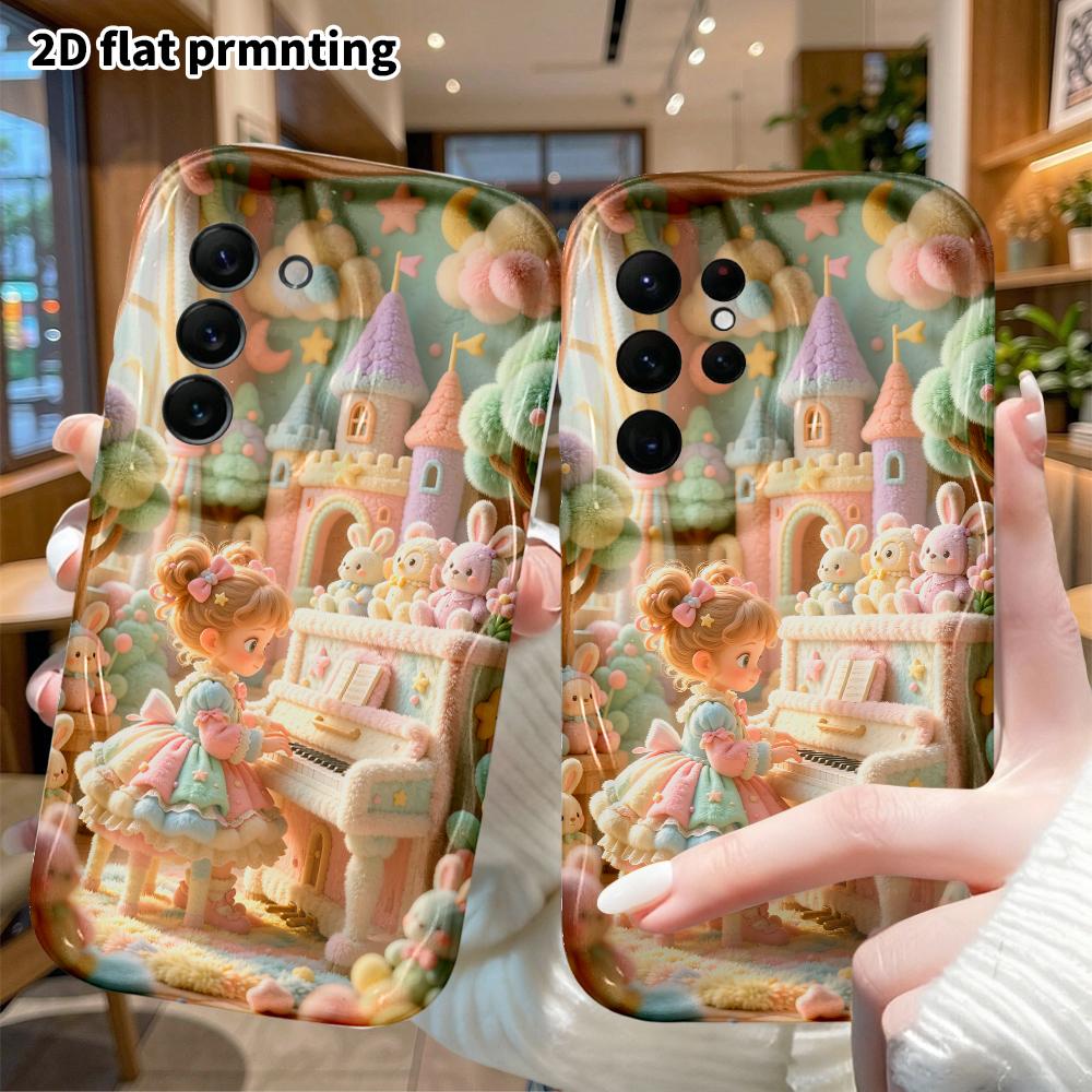 Phone Case: 2D flat, suitable for Samsung Galaxy A34 A35 M05 M06 S20 S22 S21 FE Plus 5G protective case, plush piano room, perfect Christmas and Hallo