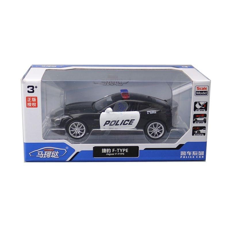 Jaguar Ftype Police Car Model 1:32 Alloy Diecast With Light Sound For Collectors
