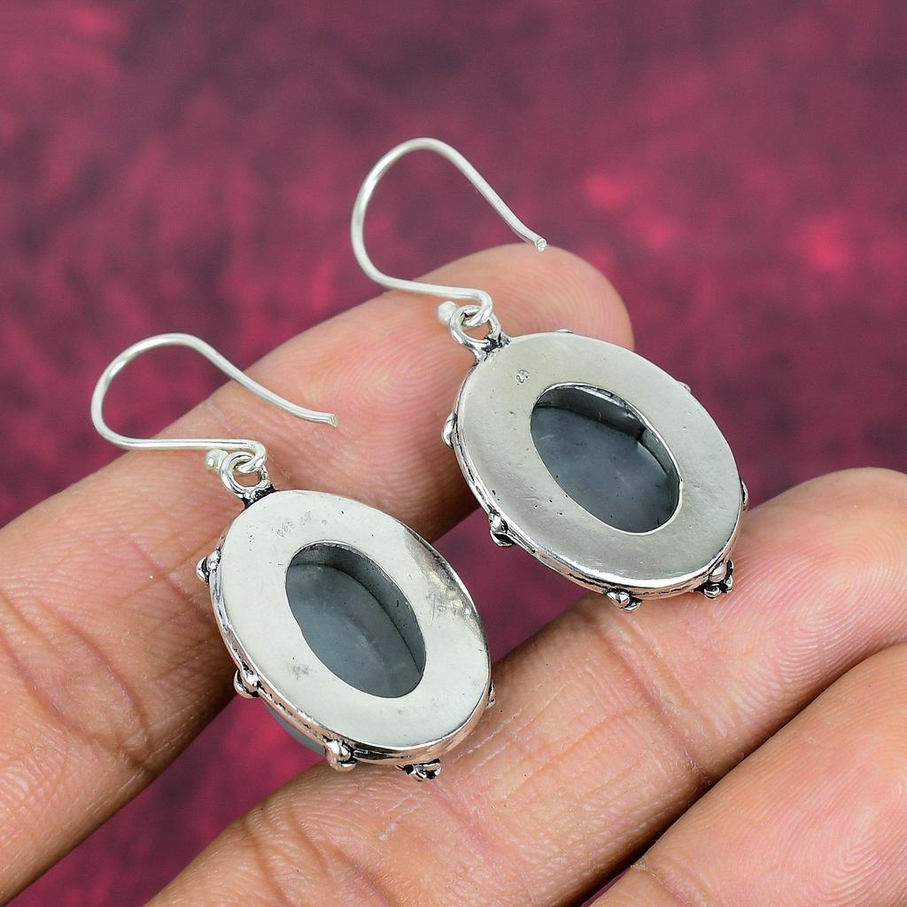 Серьги из чистого серебра 925 пробы с аквамарином, серьги с драгоценными камнями ручной работы, подарки жене, абсолютно новые серьги