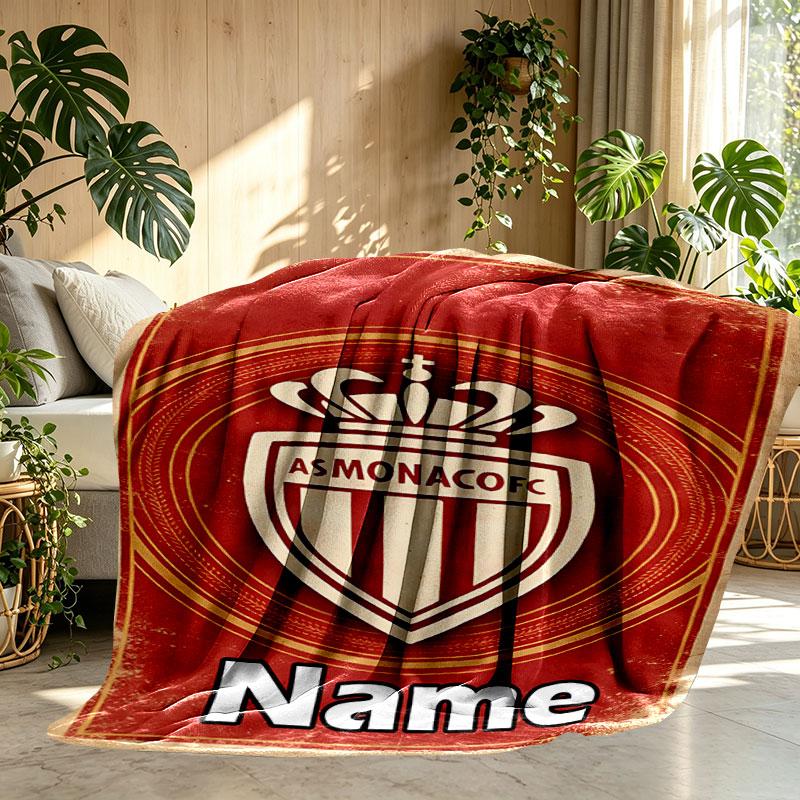 Custom Name Personalized AS Monaco Print Blanket, Home Decor, Bedroom, Sofa, Camping, Couch, Gifts for Birthday Christmas