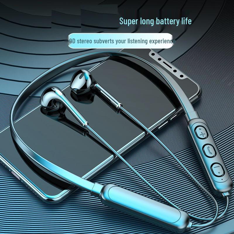 Bluetooth-гарнитура с шейным ободком, 9D стереозвуком и увеличенным временем работы, идеально подходит для спорта