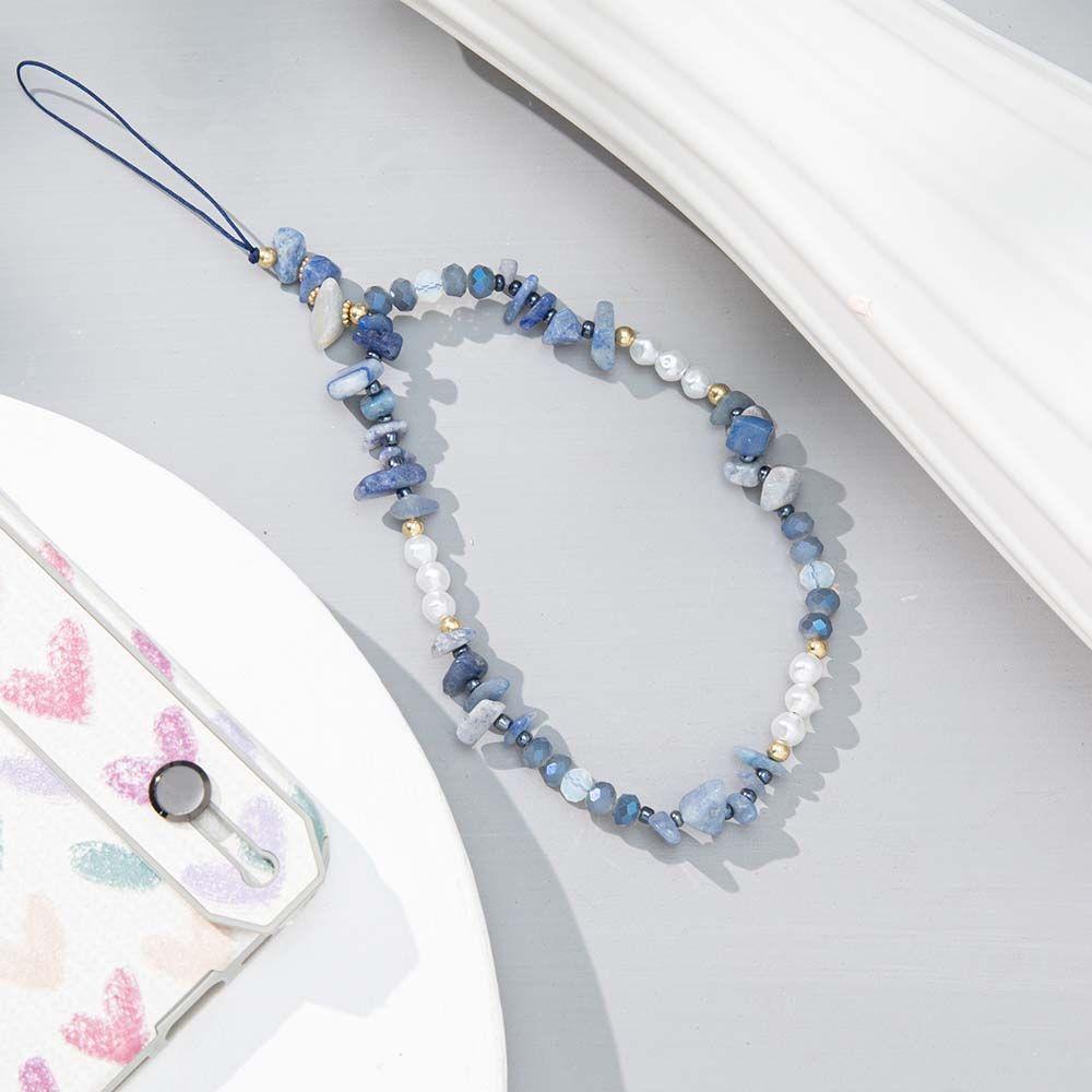 Подвесной шнурок из гравийного жемчуга для мобильного телефона, шнурок для сотового телефона, ремешок для мобильного телефона, цепочка из бусин