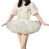 YBGGJO White 30cm Soft Adjustable Tulle Tutu Cosplay Costume Petticoat, Length, Tulle, Skin-Friendly, Waistband, Skirt, Skirt, Bottoms, Women's (30cm)