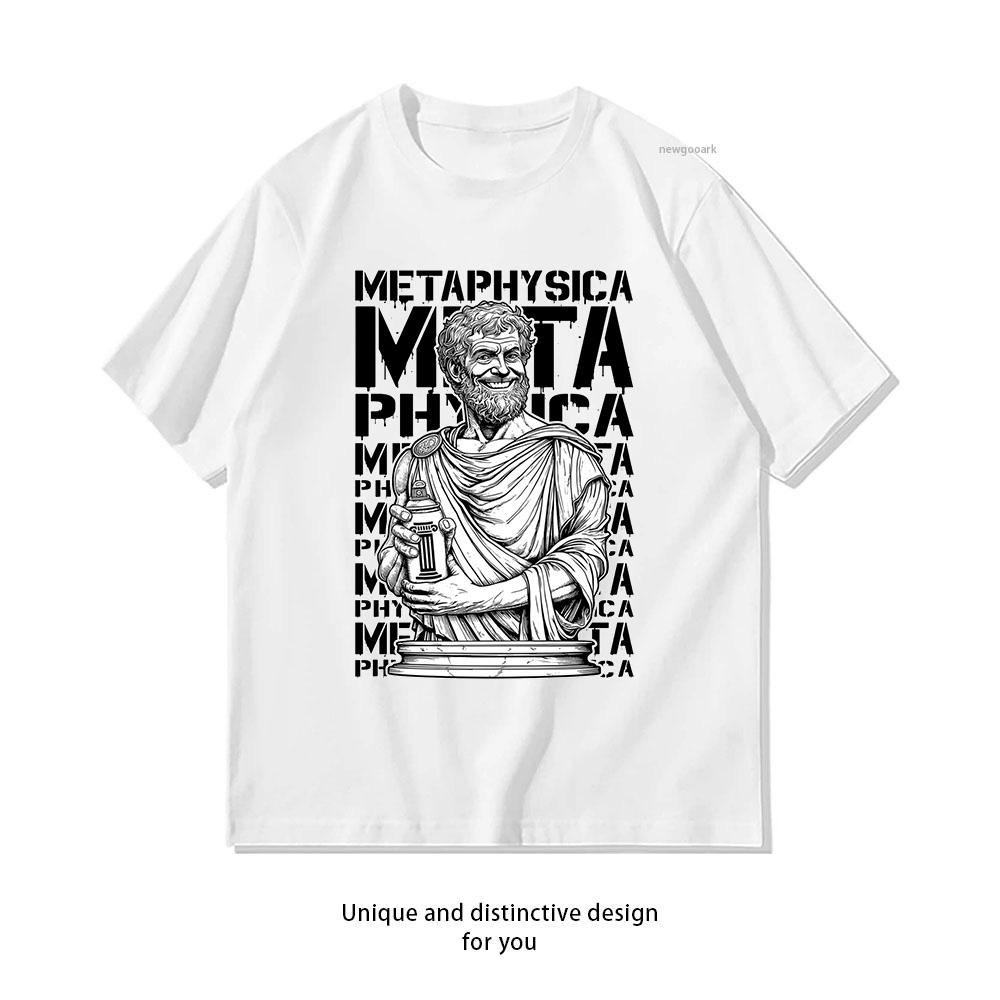 Метафизика Метафизика Забавная Философия Аристотель Граффити Футболка Унисекс Унисекс Летняя С круглым вырезом Дышащая Графические Футболки Повседневная