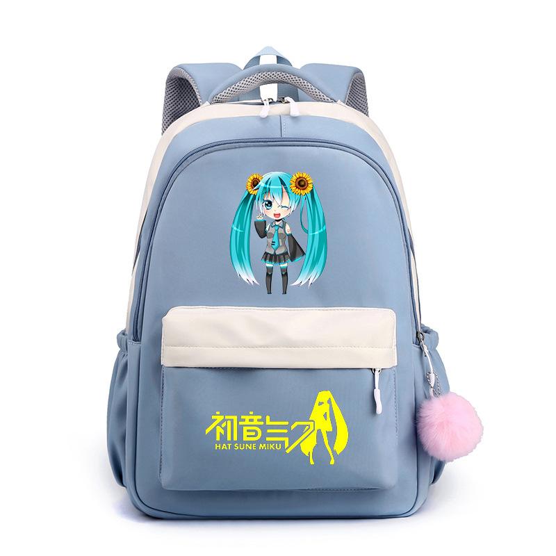 Аниме Периферийные товары Hatsune Future Школьный рюкзак Рюкзак Мультяшный рюкзак Конфетный цвет Большая вместимость Студенческий школьный рюкзак Канцелярские товары