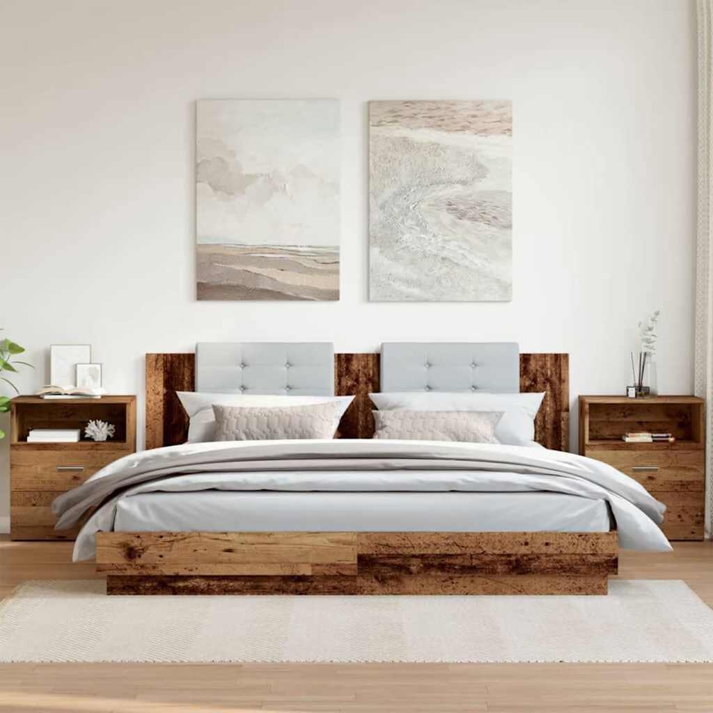 vidaXL Nachttische 2 Stk. Altholz-Optik 50x32x60 cm Holzwerkstoff