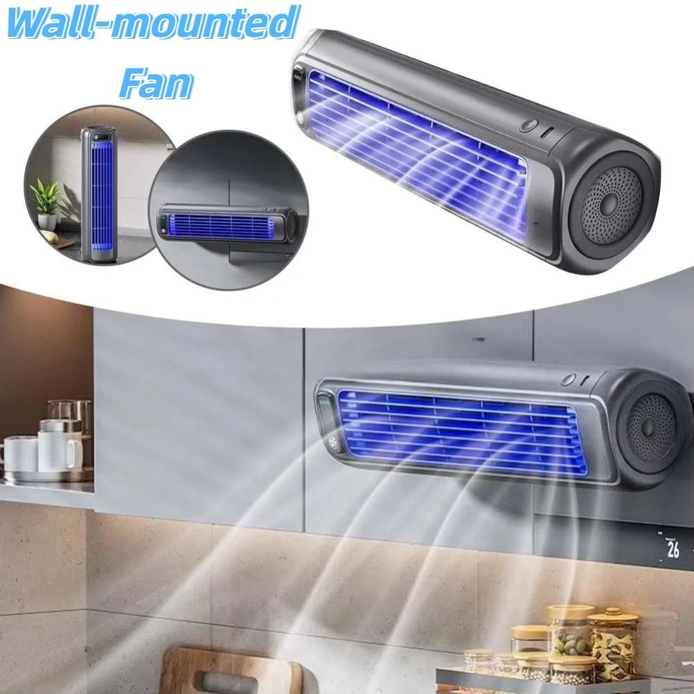 USB Rechargeable Hole-Free Mount Fan Portable Air Cooler for 5V/2A 3000mAh Office Use