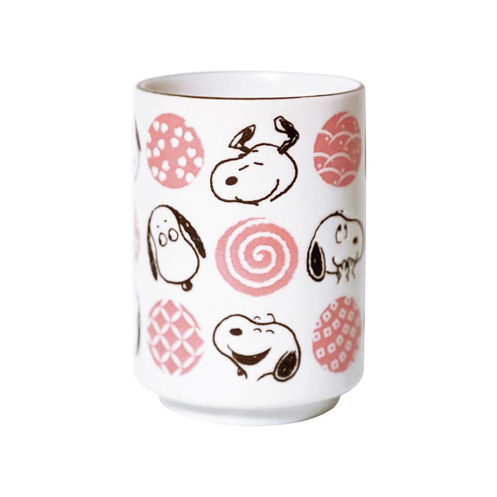 PEANUTS Snoopy Microwave and Dishwasher Japanese Made In Product 631102 Teacup, Approx. 270ml, Safe, Pattern, Pink, Japan, Number