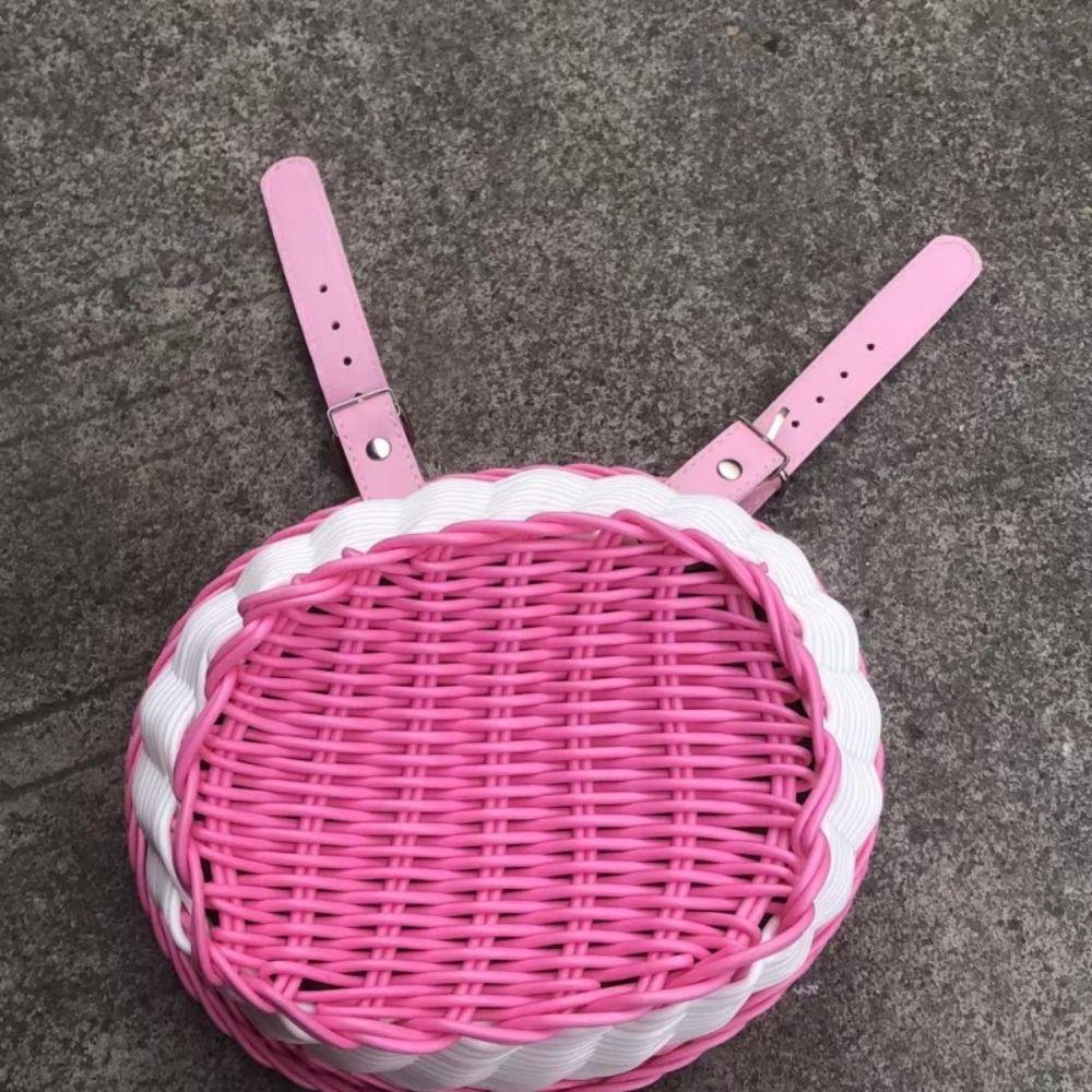 Water Resistant Bicycle Basket Adjustable Leather Straps Bicycle Storage Basket Kids Adult Bikes