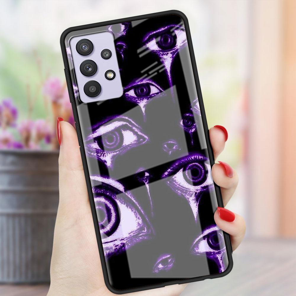Стеклянный чехол со страшным лицом и глазами, смайликом для Samsung Galaxy A52 A71 A50 A51 A70 A21s A31 A72 A10 A12 A30 A22 5G, чехол для телефона