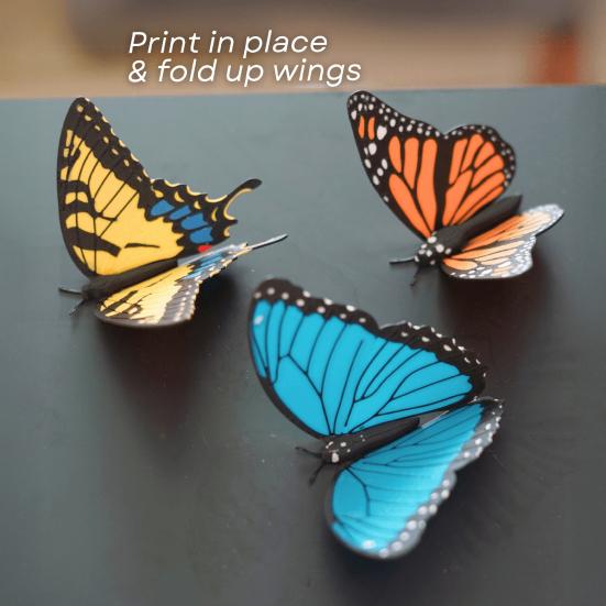 Магнит на холодильник «Бабочка», напечатанный на 3D-принтере, сделай сам, украшение для дома, кухни, шкафчика, холодильника, монарх, махаон, голубая бабочка, магнитное украшение, орнамент