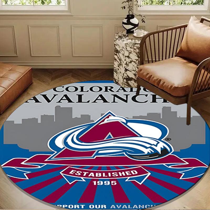 Colorado Hockey Round Rug for Livingroom,Bedroom, Palyroom, Chair Rug, Area rug, Circle Carpet, Large Size Decor Fan Christmas gift